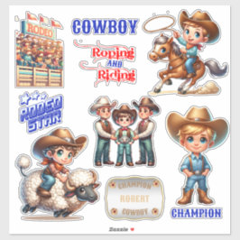 Western Rodeo Cowboy Kinder-Reitveranstaltungen In Aufkleber