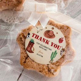 Western Rodeo Cowboy Labels Geburtstagsaufkleber Runder Aufkleber