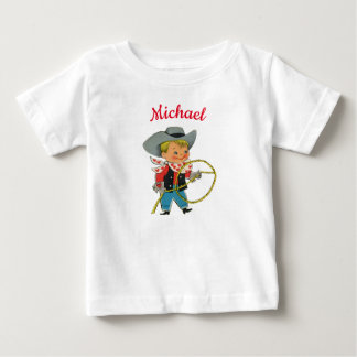 Western Rodeo Cowboy mit personalisiertem Namen Baby T-shirt
