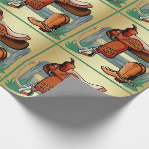 Western Rodeo Cowboy Saddle Boots Rope Grandson Geschenkpapier