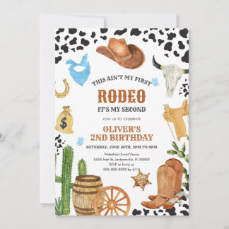 Western Rodeo Cowboy Second Rodeo 2nd Birthday Einladung