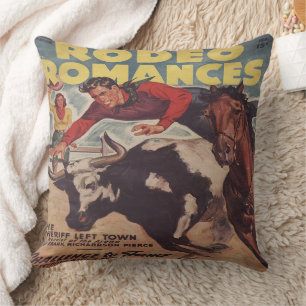 Western Rodeo Cowboy Steer Wrestling Rodeo Romance Kissen