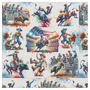 Western Rodeo Cowboy Stierreiten Ereignis Stoff