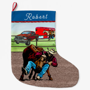 Western-Rodeo-Cowboy-Stierringen Großer Weihnachtsstrumpf