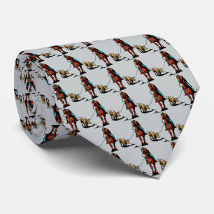 Western Rodeo Cowboy Team Roping Men's Necktie Krawatte