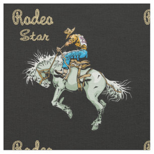 Western-Rodeo-Cowboybronc-Reiter-Gewebe Stoff