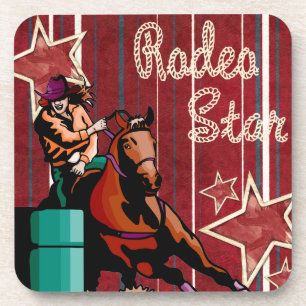 Western Rodeo Cowgirl Barrel Racing Rodeo Star Untersetzer