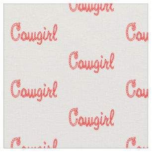 Western-Rodeo-Cowgirl-Seil-Text dunkelrot Stoff