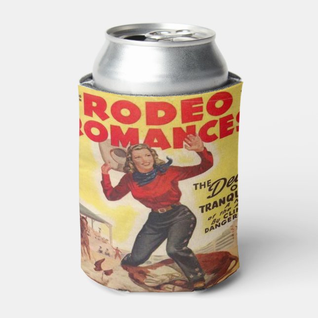 Western Rodeo Cowgirl Tying Calf Rodeo Romance Ca Dosenkühler (Kanne Vorderseite)
