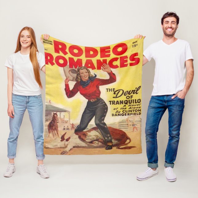 Western Rodeo Cowgirl Tying Calf Rodeo Romance Fleecedecke (Beispiel)