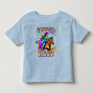Western Rodeo Cowgirl Vibes and Horse Kids Kleinkind T-shirt