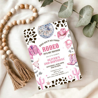 Western Rodeo Cowgirl Zweites Rodeo 2. Geburtstag Einladung