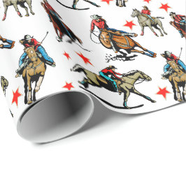 Western-Rodeo-Cowgirls auf Pferden Geschenkpapier