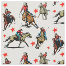 Western-Rodeo-Cowgirls-Reitpferdeentwurfs-Gewebe