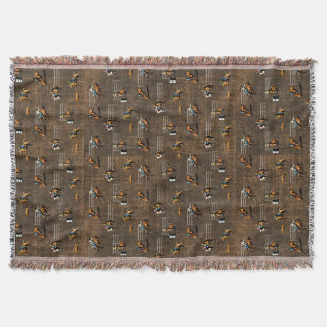 Western Rodeo Design Braun Decke (Vorderseite)
