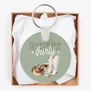 Western Rodeo Dirty 30. Geburtstag Party Schlüsselanhänger