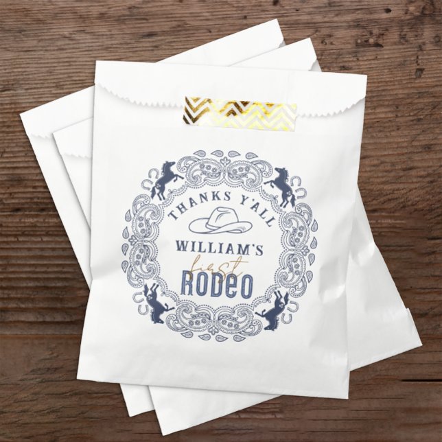 Western Rodeo Erster Geburtstag Gefallen Beutel -  Geschenktütchen (1st Rodeo Birthday Party Favor Bag)