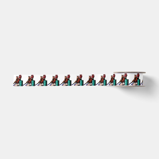 Western-Rodeo-Fassracer-Handwerks-Band Satinband (Vorderseite)