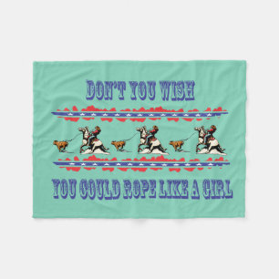 Western-Rodeo-Fleece-Decken-Rodeo-Cowgirl Fleecedecke