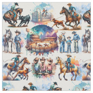 Western Rodeo Junger Cowboy Kalbseilwerfen Stoff