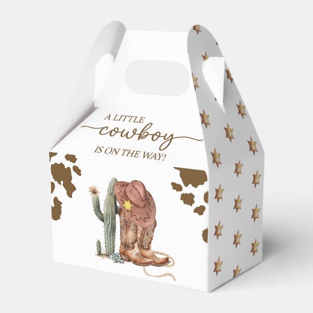 Western Rodeo Little Cowboy Baby Dusche Geschenkschachtel (Vorderseite)
