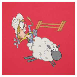 Western Rodeo Mutton Bustin Large Print Stoff