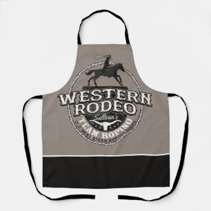 Western Rodeo Old West Stier Seilwerfen Personalis Schürze