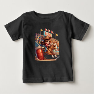 Western Rodeo Pferde Cowgirl Barrel Racing Custom Baby T-shirt