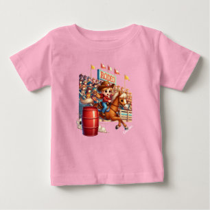 Western Rodeo Pferde Cowgirl Barrel Racing Custom Baby T-shirt