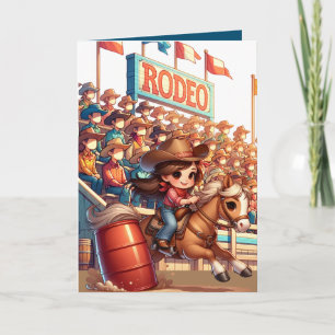 Western Rodeo Pferde Cowgirl Barrel Racing Custom Karte