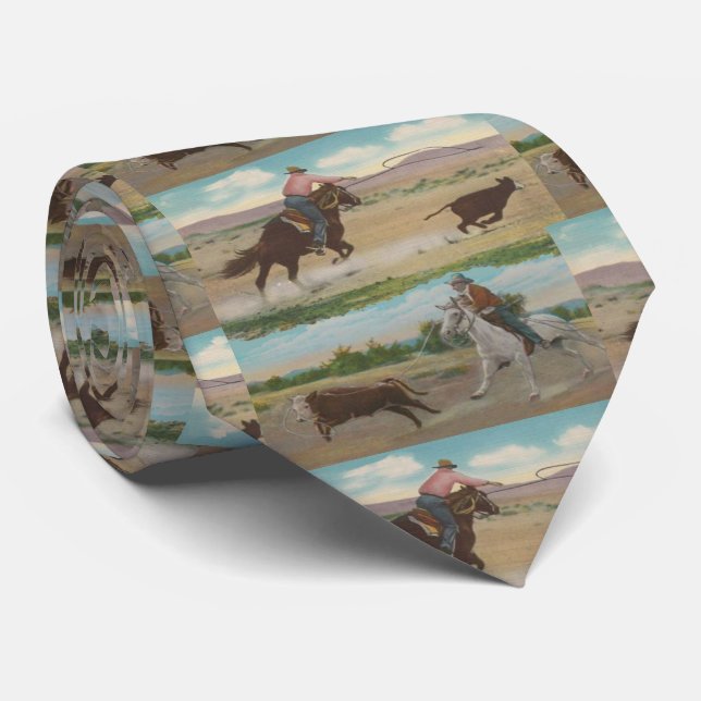 Western Rodeo Ranch Calf Roping Krawatte (Gerollt)