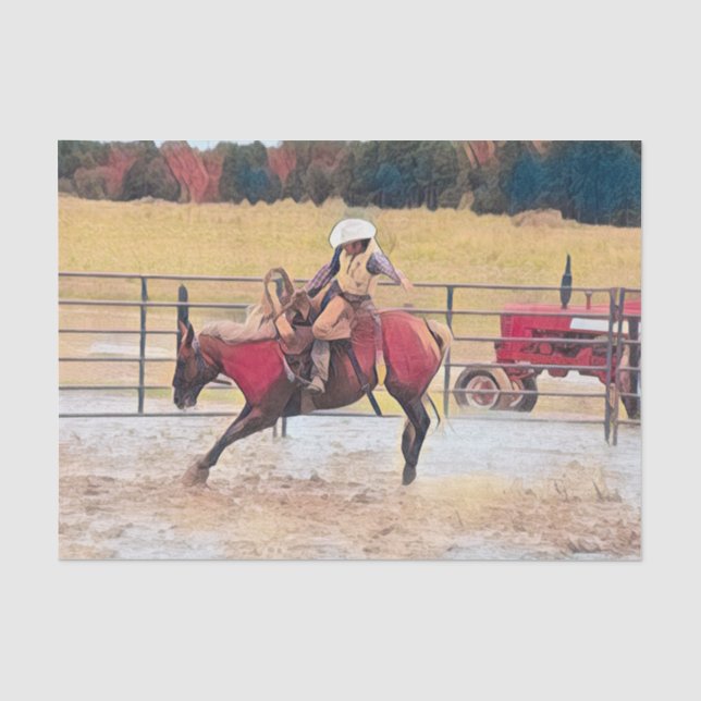 Western Rodeo Reiten Seidenpapier (Vorderseite)