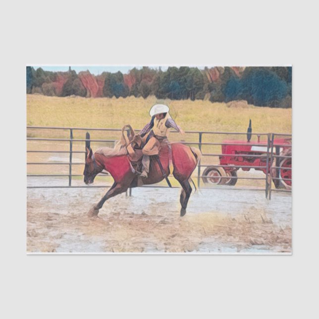 Western Rodeo Reiten Seidenpapier (Vorderseite)