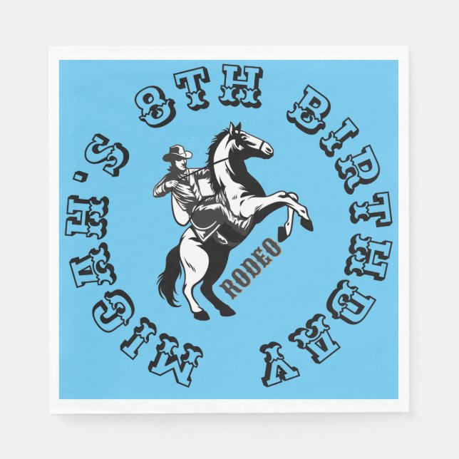 Western Rodeo Süd Ranch Cowboy on Horse Serviette (Vorderseite)