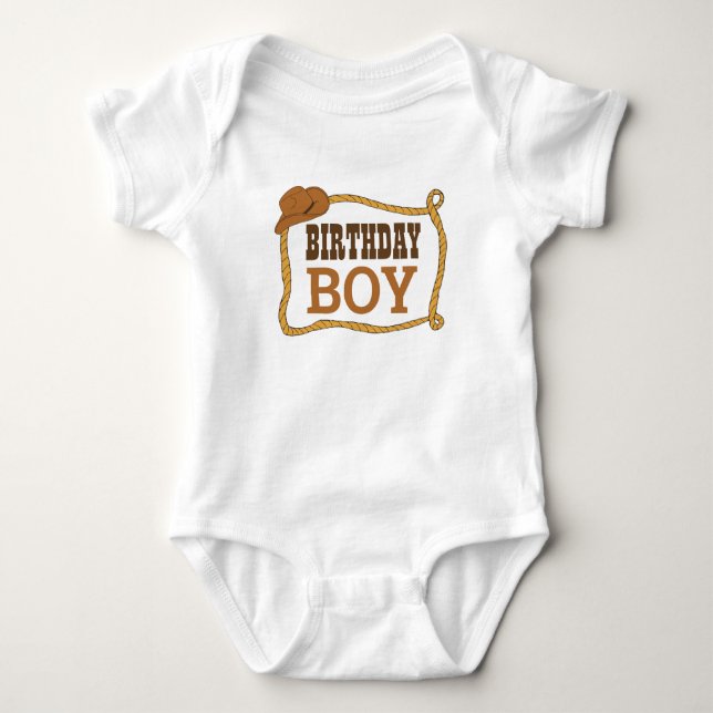 Western Rodeo Themenwoche Party 1. Rodeo Geburtsta Baby Strampler (Vorderseite)