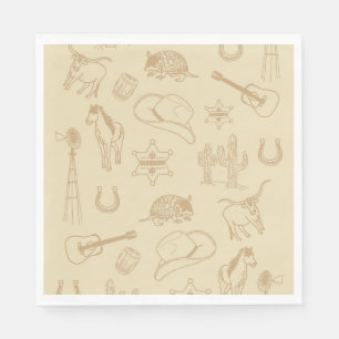 Western Rodeo Themenwoche Party 1. Rodeo Geburtsta Serviette