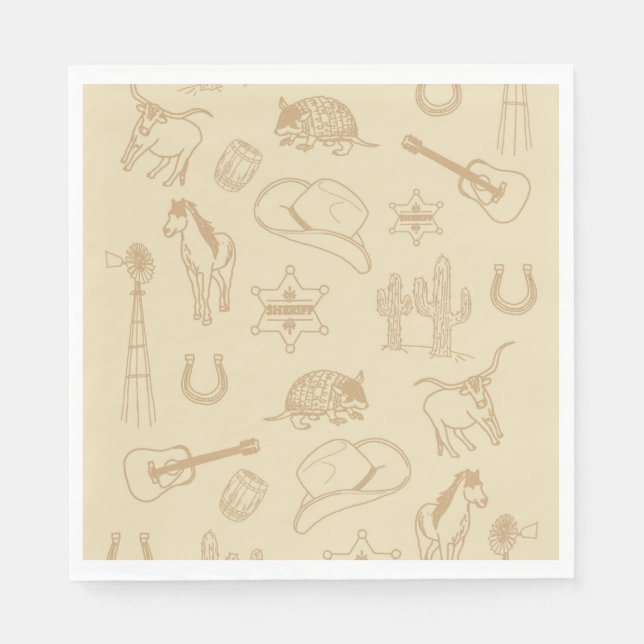 Western Rodeo Themenwoche Party 1. Rodeo Geburtsta Serviette (Vorderseite)