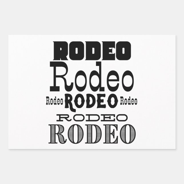 Western Rodeo Typography Geschenkpapier Set (Vorderseite)