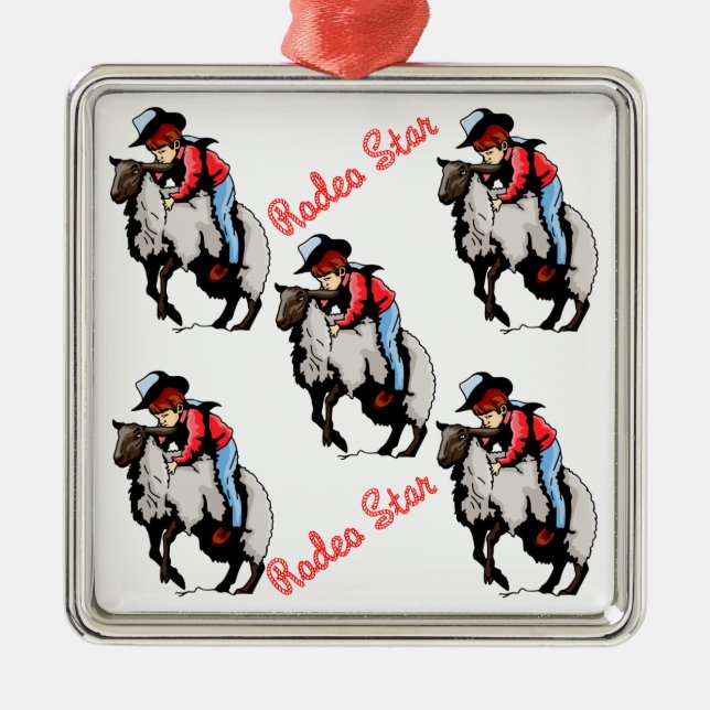 Western Rodeo Weihnachtsschmuck Mutton Buster (Vorne)