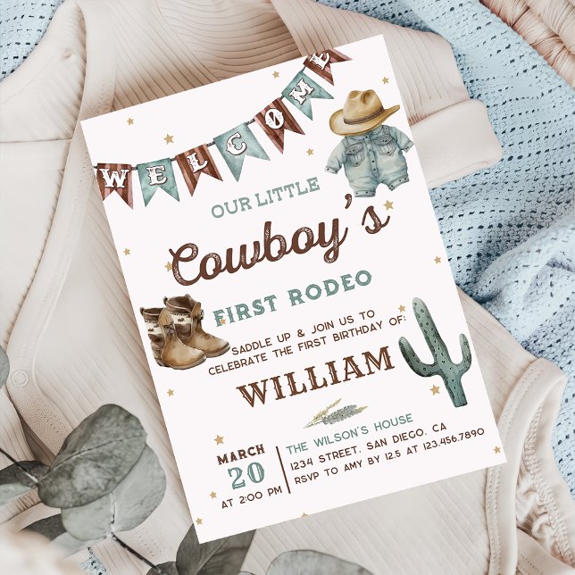 Western Rodeo Wild West Cowboy Birthday Party Einladung (Von Creator hochgeladen)