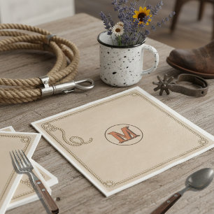 Western Rope Monogram Brand Familienzusammenkunft Serviette