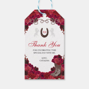 Western Rote Rosen Ranchero Quinceanera Geschenkanhänger