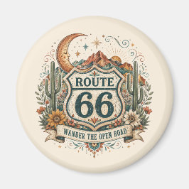 Western Route 66 Saguaro Sonnenuntergang Andenken Magnet