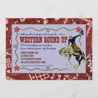 Western runden oben Party Einladung