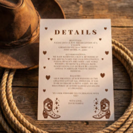 Western Rustic Casual Wedding Country Details Begleitkarte