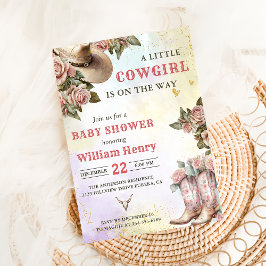 Western Rustic Floral Baby Dusche Party Einladung