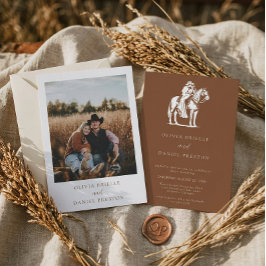 Western Rustic Horse Country Photo Wedding Einladung