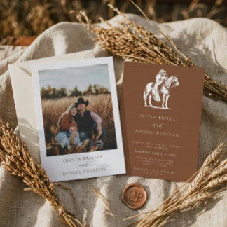 Western Rustic Horse Country Photo Wedding Einladung