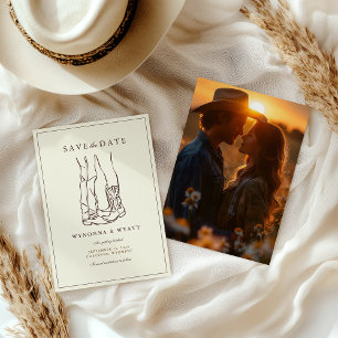 Western Rustic Modern Foto Save the Date 