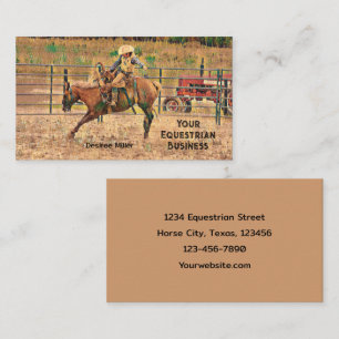 Western Rustic Rodeo Cowboy Pferdereiten Visitenkarte